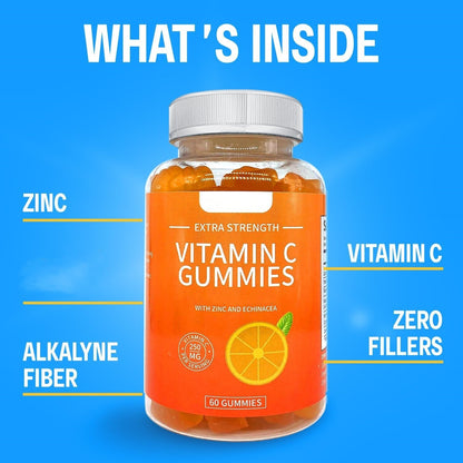 Vitamin C Gummies – Vegan Immune & Skin Support
Delicious chewables with antioxidant protection for adults and kids.