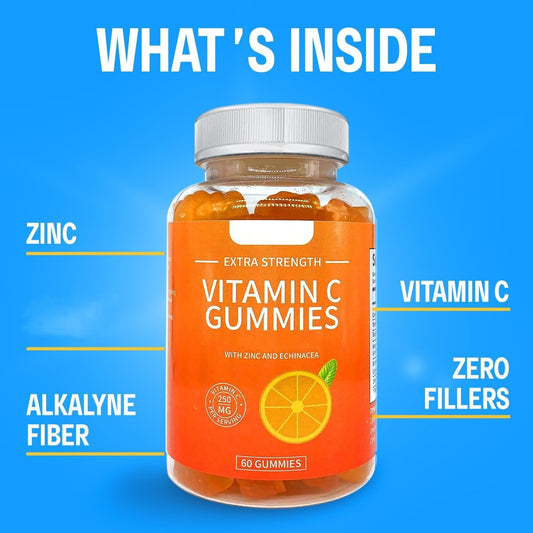 Vitamin C Gummies – Vegan Immune & Skin Support
Delicious chewables with antioxidant protection for adults and kids.