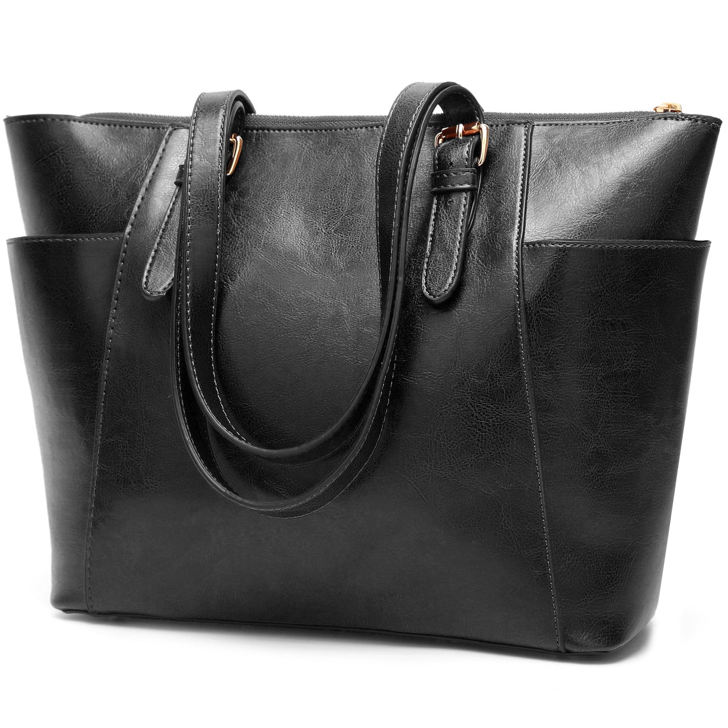 Retro women’s shoulder tote bag with clean solid-color design