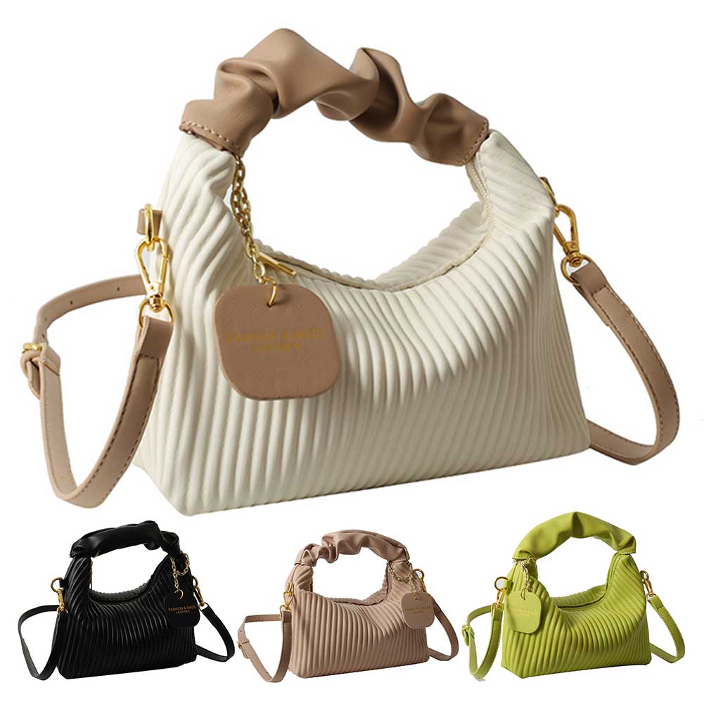 Pleated cloud crossbody bag in PU leather designed for everyday use