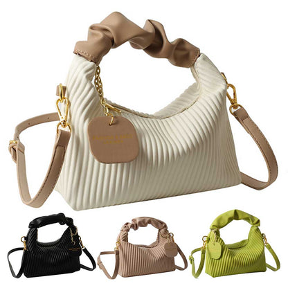 Pleated cloud crossbody bag in PU leather designed for everyday use