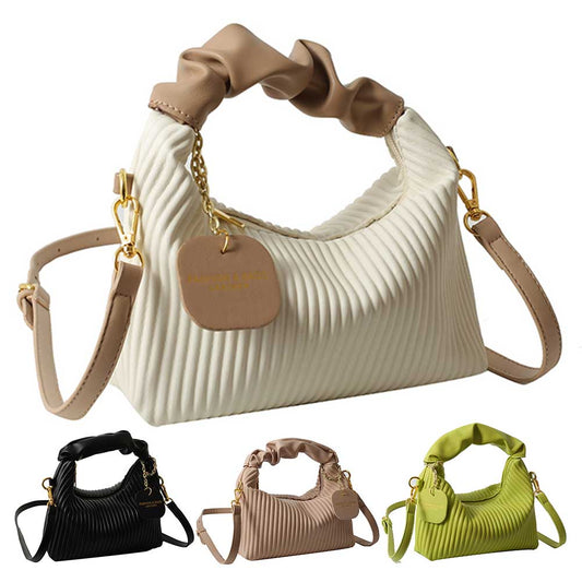 Pleated cloud crossbody bag in PU leather designed for everyday use