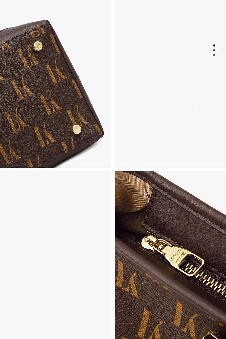 Letter printing detail on personalized women’s tote bag