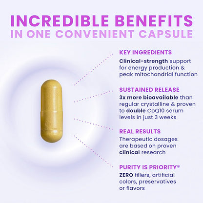 CoQ10 for Women – 200mg Antioxidant & Immune Support
Vegan capsules for heart, hormone & detox health.