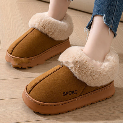 Soft faux fur lined slippers for everyday indoor wear