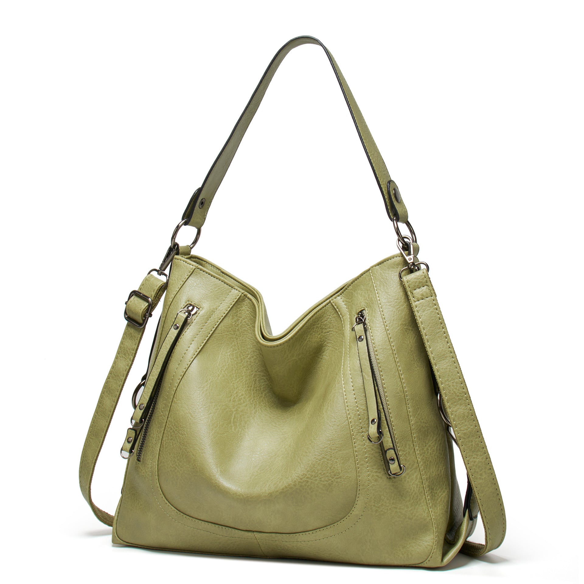 Light green women’s tote bag with modern retro design