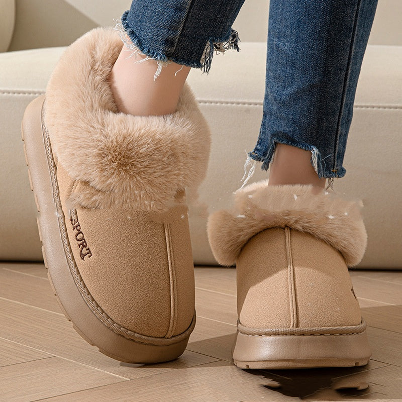 Cozy women’s house slippers with round toe design