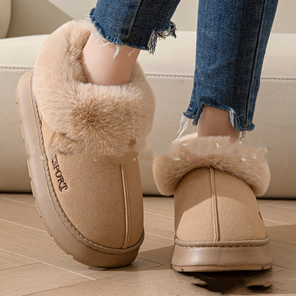 Cozy women’s house slippers with round toe design