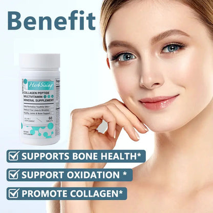 Collagen Peptides – Biotin + Beauty Vitamins
Supports radiant skin, hair, nails & joint wellness in 60 clean capsules.